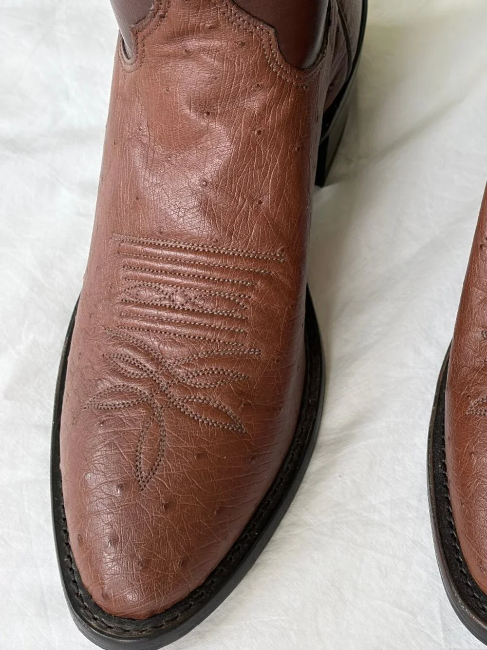 JUSTIN BOOTS - TEXAS RANGERS - Lawman -Brown Ostrich - 8.5 D - READ SIZING - NWT